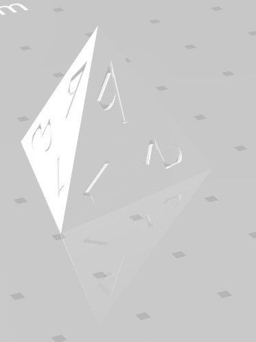 D4 - Fantasy Elf Font.jpg Polyset 骰子（边缘锋利） - Fantasy Elf 字体 - D2, D4, D4 Crystal, D6, D8, D10, D12, D% Horizontal, D20