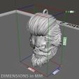 Dimensions.jpg Skull beared vol1 Pendant