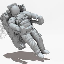 Bildname007.jpg Free STL file NASA Astronaut With Manned Maneuvering Unit・3D printer design to download