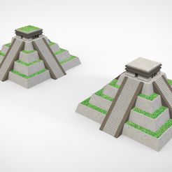 render piramide azteca.jpg Aztec pyramid pot - Chichen Itza Temple