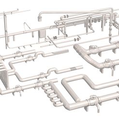 Pipes-Low-Poly01.jpg Fichier 3D Tuyaux Low Poly・Objet imprimable en 3D à télécharger