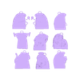 pack 4 llaveros flork.stl paquet nº4 porte-clés en fourrure