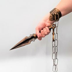 20210304_222046.jpg 3D file Mortal Kombat 2021 Scorpion Kunai | Available With Chain and Matching Display Plinth | By Collins Creations 3D・Model to download and 3D print