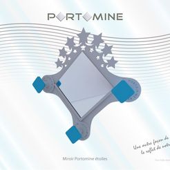 portomine_miroir_etoiles01.jpg STL file Mirror & pegs Portomine stars・Template to download and 3D print