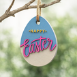 easter_ornament_4.png Happy Easter Ornament | Egg Keychain - Bag Charm | Spring Hanging Decor | Basket Tag