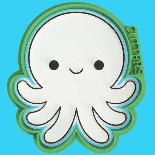 ?? Smiley Octopus Cookie Cutter - Kawaii Sea Friend - Smiley Octopus Cookie Cutter - Kawaii Sea Friend