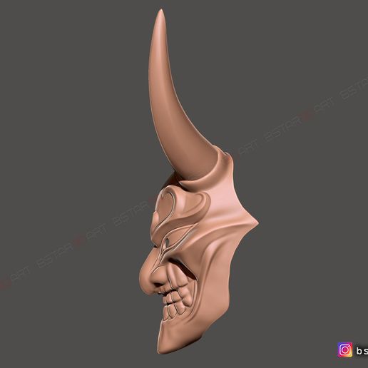 10.jpg Teufel Maske - Satan Maske - Hannya Maske - Halloween cosplay 3D-Druck Modell