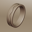 4.png 极简波浪形戒环 - 现代光滑金属 3D 打印模型