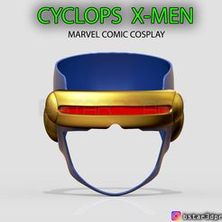 001.jpg Download STL file Cyclops X-Men Helmet - Marvel Comic cosplay 3D print model • 3D printer object, Bstar3Dart