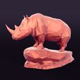 I1.jpg Lowpoly - Polygonal Rhinoceros - Rhino Figurine - Statue