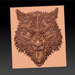 WolfHead1.jpg Free STL file wolf head・3D printable model to download