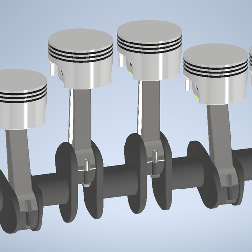 3D Model Crankshaft, Piston, Connecting Rod and all its components - 3D model önizlemesi