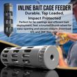 Inline-Bait-Cage-Feeder-Title.jpeg 3D Printable Fishing Gear: Inline Feeder Bait Cage – Top-Loaded Tackle, Impact-Protected, Far Casting