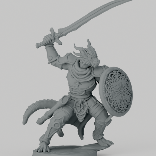 Dragonborn STL File, 3D Model File, Tabletop Miniature, RPG Display