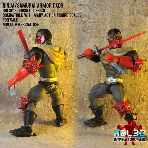 RBL3D_Samurai_armor_pads_3.jpg Samurai/Ninja armor pads (Motu compatible)