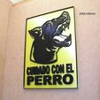 cartel-letrero-rotulo-cuidado-con-el-perro-agresivo-proteccion.jpg Doberman dog head, dog care, sign, logo, signboard, sign, sign, protection, animal