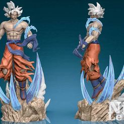 Diorama-20.jpg Fichier STL Son Goku Ultra Instict Dragon Ball Imprimable en 3D・Design à télécharger et à imprimer en 3D