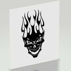 Halloween-tête-de-mort-feu.jpg Fichier STL Halloween tête de mort feu・Objet pour impression 3D à télécharger