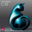 CatWoman-1.jpeg Modern Geometric Cat STL – Minimalist One-Piece Sculpture for 3D Print