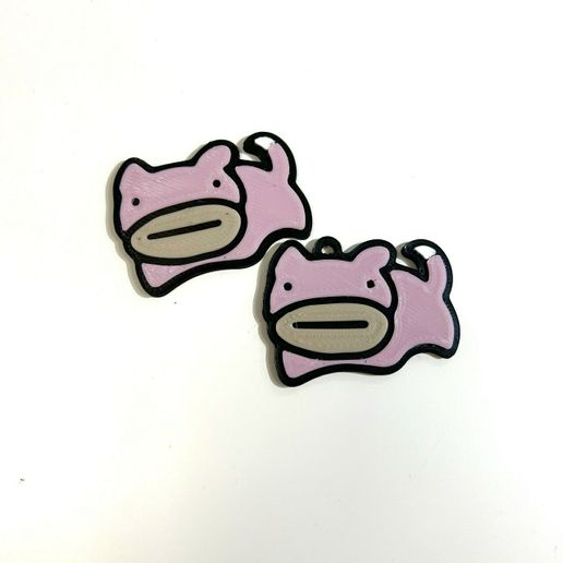 🗝️ Ditto Slowpoke keychain/pin・ STL File for ・Cults