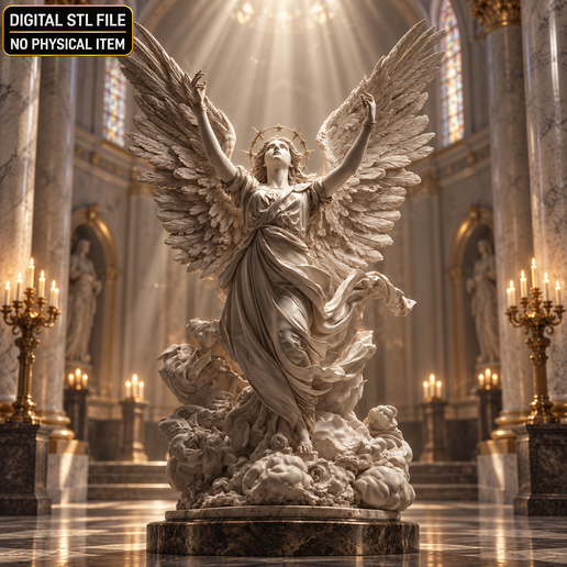 Ascending Angel Statue – Spread Wings and Halo