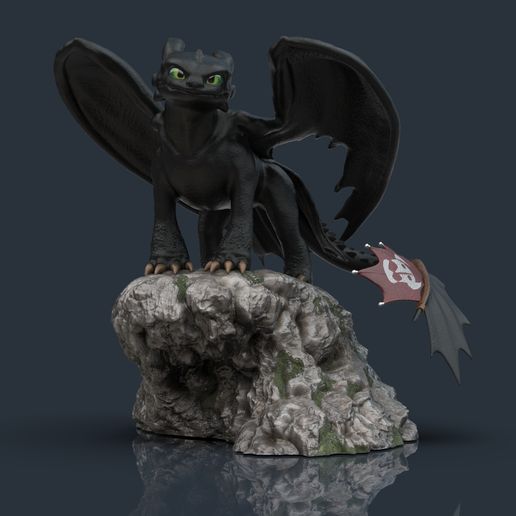 vista 01.jpg Descargar archivo STL Toothless - How to train your dragon for 3d print model • Plan para imprimir en 3D, Ignacioabusto