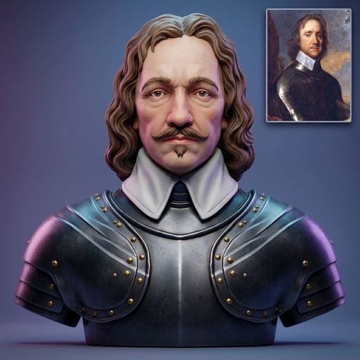 Oliver Cromwell Lord Protector Historical Bust