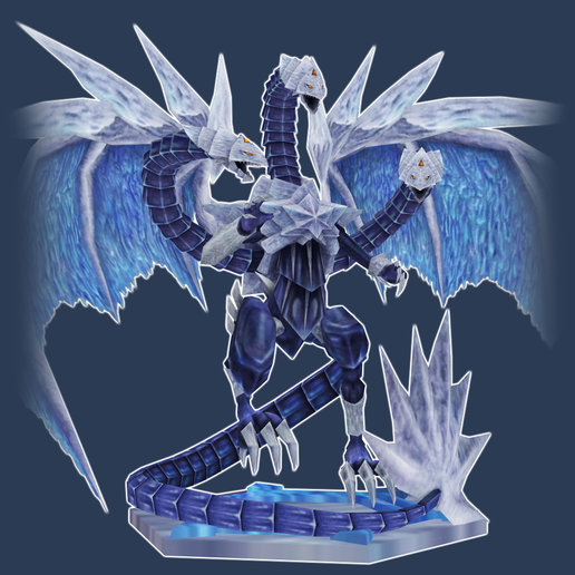🐉 トリシューラ - 氷壁の竜 - 遊戯王・ OBJ ファイル（3Dプリント用