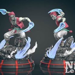 Toon_Dragon-15.jpg Fichier STL Akaza Kimetsu No Yaiba imprimable en 3D・Plan pour imprimante 3D à télécharger