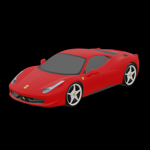 Ferrari 458 Italia Coupe 2010 — Full-Color & Paintable