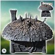 3.jpg Round medieval hobbit house with cross on roof and round door (15) - Medieval Middle Earth Age 28mm 15mm RPG Shire