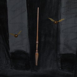 Lunawand.png STL file Magic Wand of Luna Lovegood from Harry Potter・Model to download and 3D print