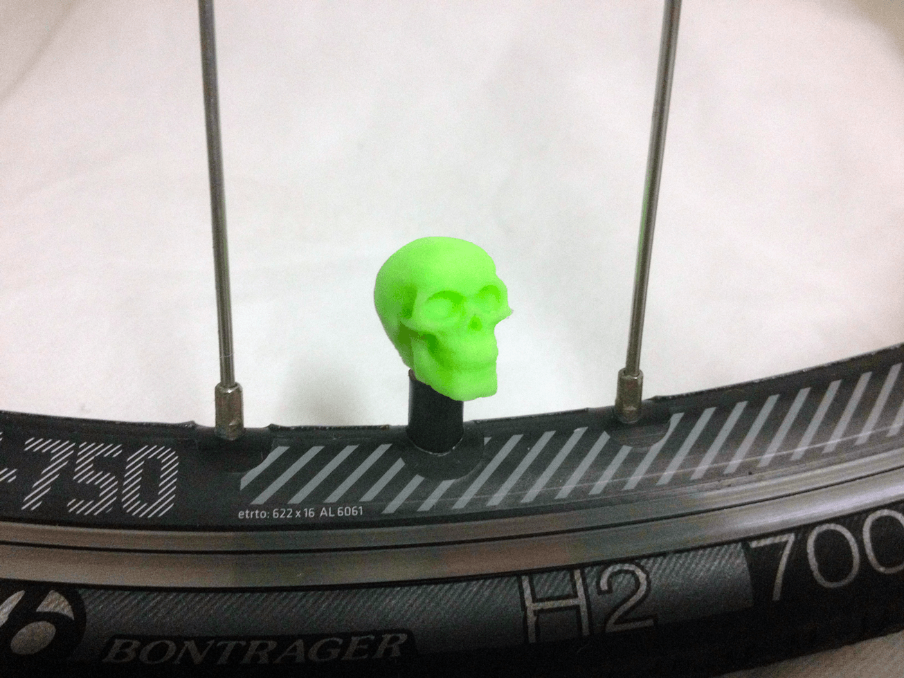 bike-skull-green.png Download STL file Skull Head Car Truck Bike Van Tire Tyre Wheel Valve Stem Caps Cover • 3D printable model, Custom3DPrinting