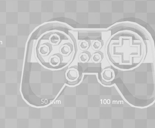Joystick Gamepad gamer cookie cuter - 3D model önizlemesi