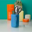 cup_H85AWG36QY.jpg Free STL file Square Pencil Cup (Tall)・3D printing design to download