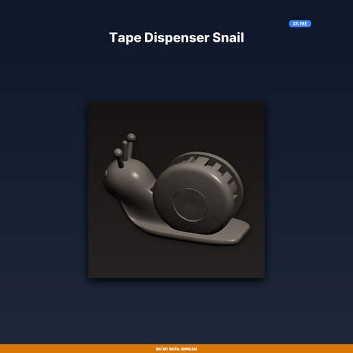 Tape Dispenser Snail - 3D Printable STL File