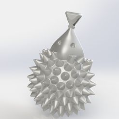 pendentif_h_risson.JPG STL file Hedgehog pendant・3D printing model to download