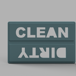 DISHWASHER_SIGN.png Archivo STL Dishwasher Clean Dirty Sign・Objeto imprimible en 3D para descargar