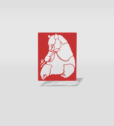 stencil panda - 3D model önizlemesi