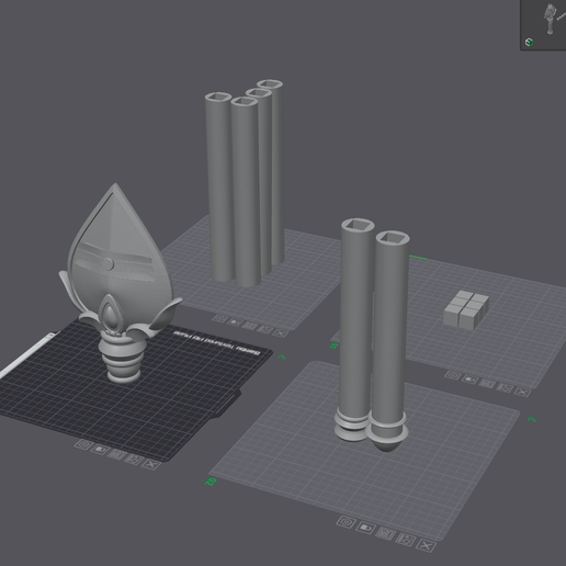 lord-murugan-vel-parts-layout-01.png Lord Murugan Vel | Sacred Spear | Multi-Part 3MF | Easy Assembly | Hindu Temple Decor