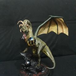 20190225_155400.jpg STL file Fearsome Posed Dragon Holding Orb・3D print design to download