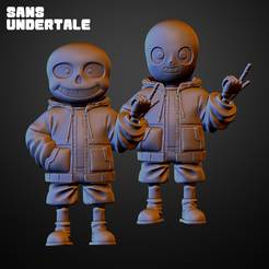 juntos.png STL file Sans - Undertale・Template to download and 3D print, Gom3D