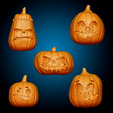 pumpkim_group_final01.png Halloween - Pumpkins - Pack 1 3D print model