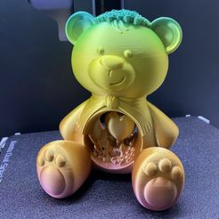 Valentine´s Teddy Bear Ornament printed in place without supports