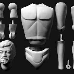 render.png STL file Replacement parts for 70s Geyperman / GI Joe・Model to download and 3D print