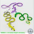 003.jpg STL file Articulated Long-Tailed Lizard - 114 cm (44in) Super long print-in-place・Design to download and 3D print