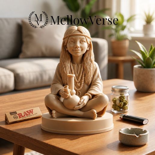 Hippie Girl Herb Grinder-2Part Magnetic - MellowVerse