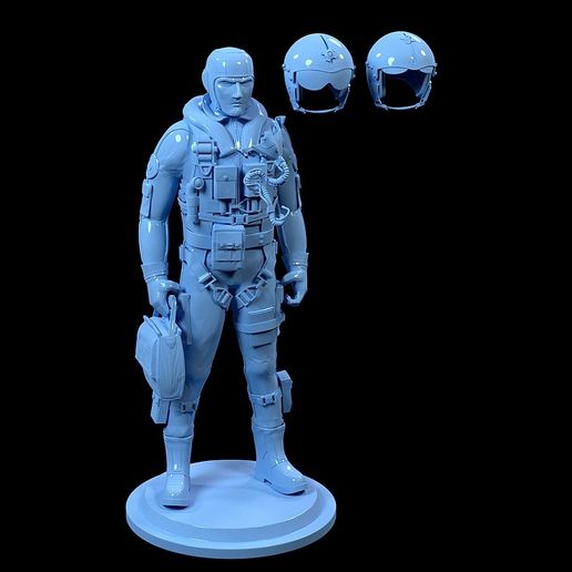 🧑‍✈️ FIGHTER PILOT N° BIPED WITHOUT OXYGEN MASK・ 3D File