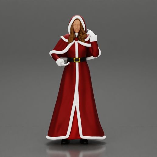 Miss Santa Claus Dress with and without boots 3D File for Cults