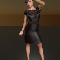 mujer-joven-vestido-corto.jpg Файл STL Случайная молодая девушка H0・Модель 3D-принтера для скачивания, javherre